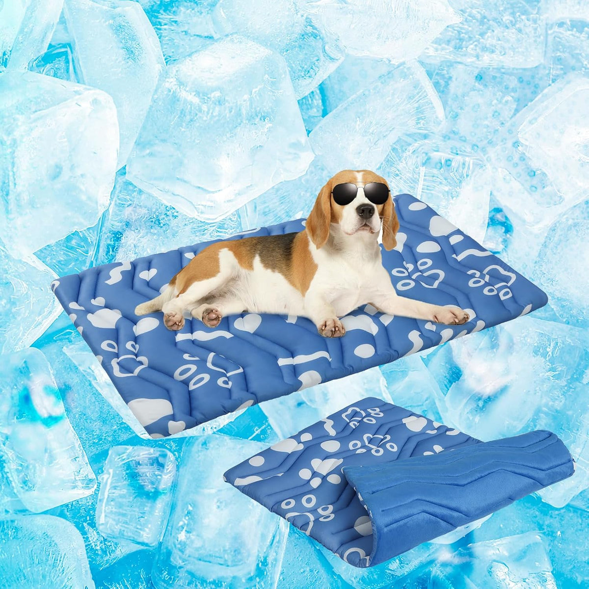 BEAUTYZOO Dog Cooling Mat- Upgraded Thicken Cooling Mat for Large Dogs Reversible(Cool & Warm) Pet