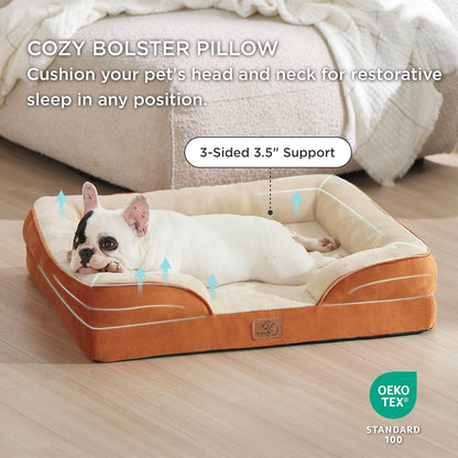 Bedsure Orthopedic Dog Bed Medium Size Dogs - Washable Medium Dog Cat Bed Waterproof, Comfort Pet