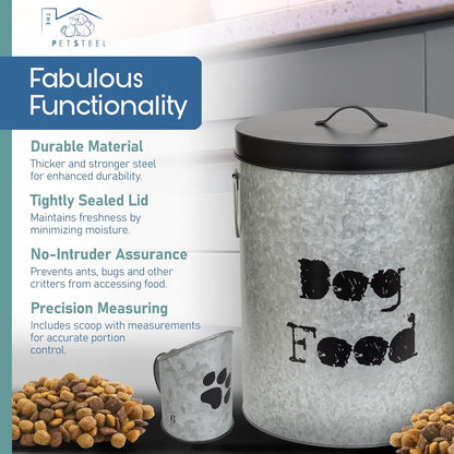 Small Dog 20lb Pet Food Storage Canister Dog Bin with Scoop – Durable & Airtight for Freshnesss