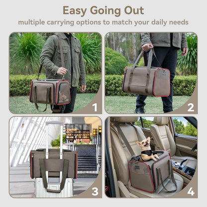 Petsfit Expandable Cat Carrier Dog Carriers,Airline Approved Soft-Sided Portable Pet Travel