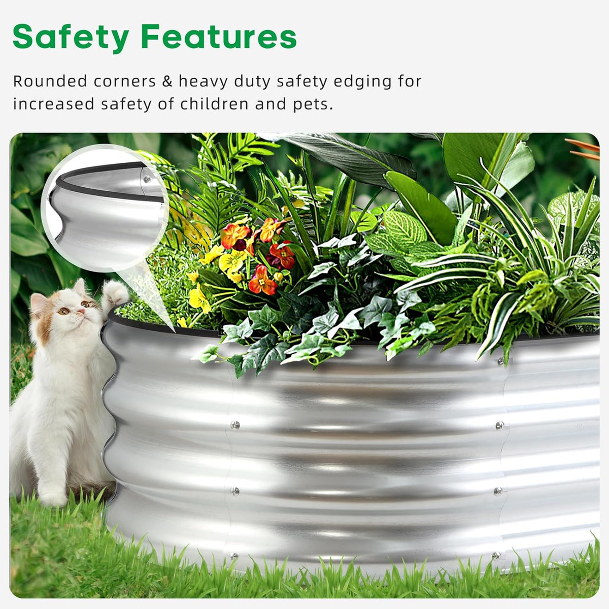 JERIA Raised Garden Bed,Galvanized Raised 2 Pcs 4×2×1ft Planter Boxes Outdoor with Easy Assembly