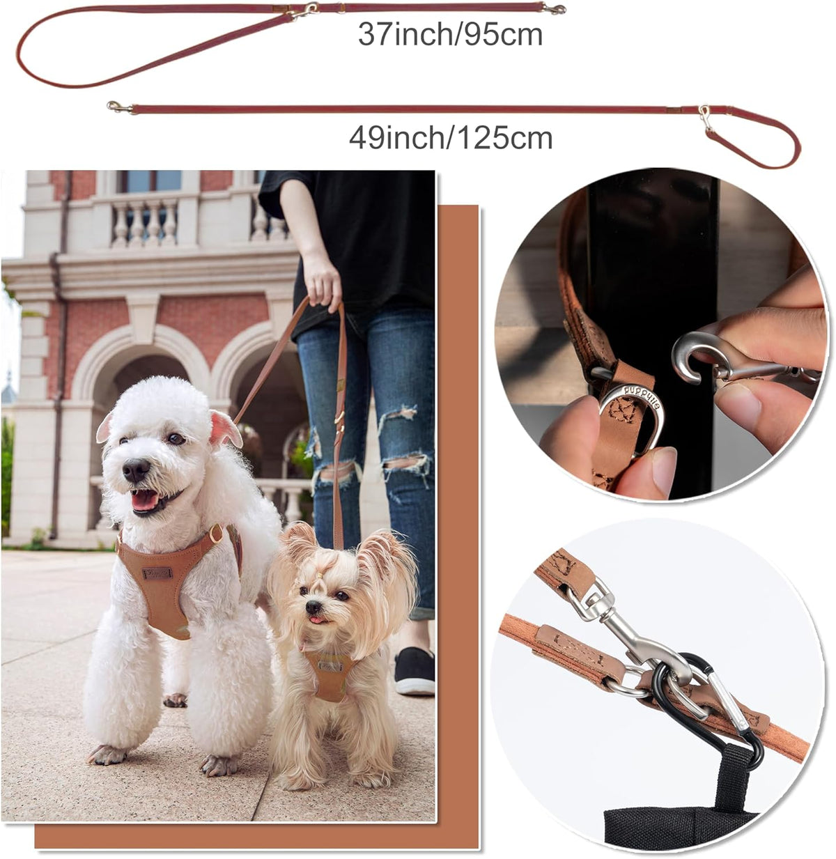 Puppytie No Pull XXS Puppy Harness with Multifunction Dog Leash,Soft Adjustable No Choke Escape
