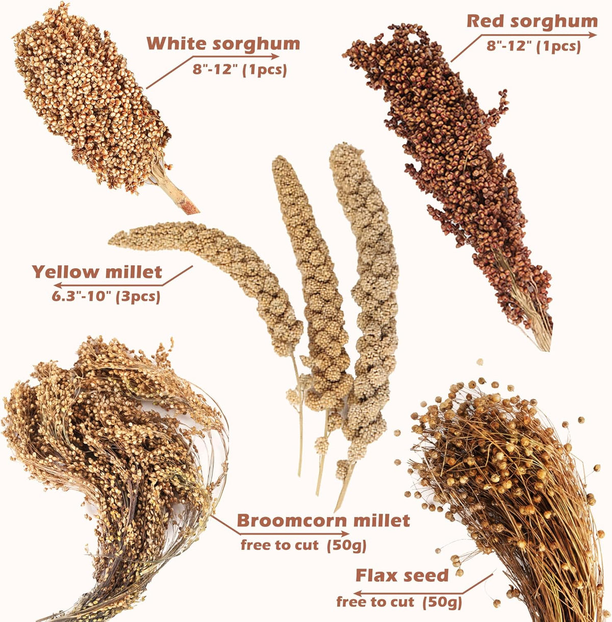 Natural Ear of Grain Flower&Herb Bedding Mate Habitat Decor, Adding Fun Hamster Accessories for