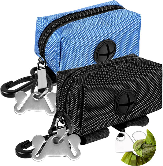 Dog Waste Bag Dispenser Pet Poop Bags Holder for Doggie Waste Bags Dispensers Soft Fabric Zipper