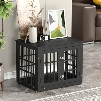 26 Inch Heavy Duty Dog Crate Furniture for Small Dogs, Decorative Pet House End Table, Wooden Cage