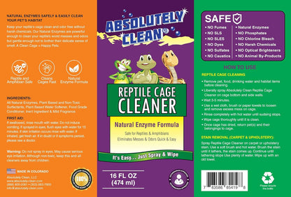 Absolutely Clean Amazing Reptile & Amphibian Terrarium Cleaner and Odor Eliminator - Just