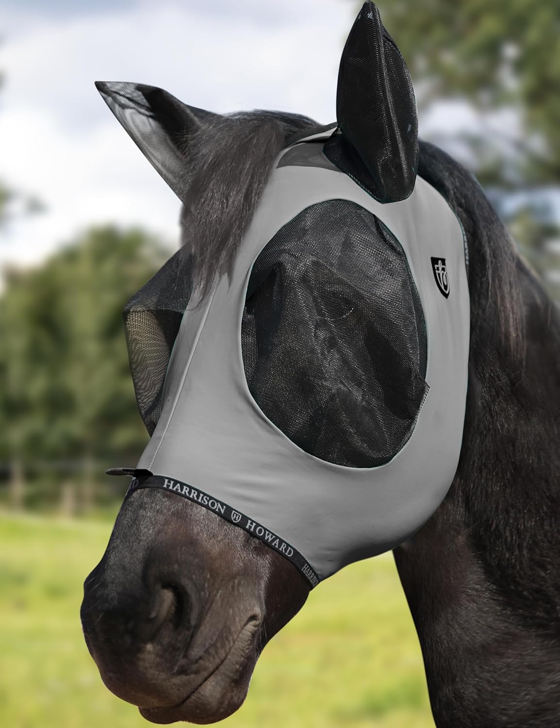 Harrison Howard Horse Fly Mask with Forelock Opening Stretch Breathable and Comfortable for Horses