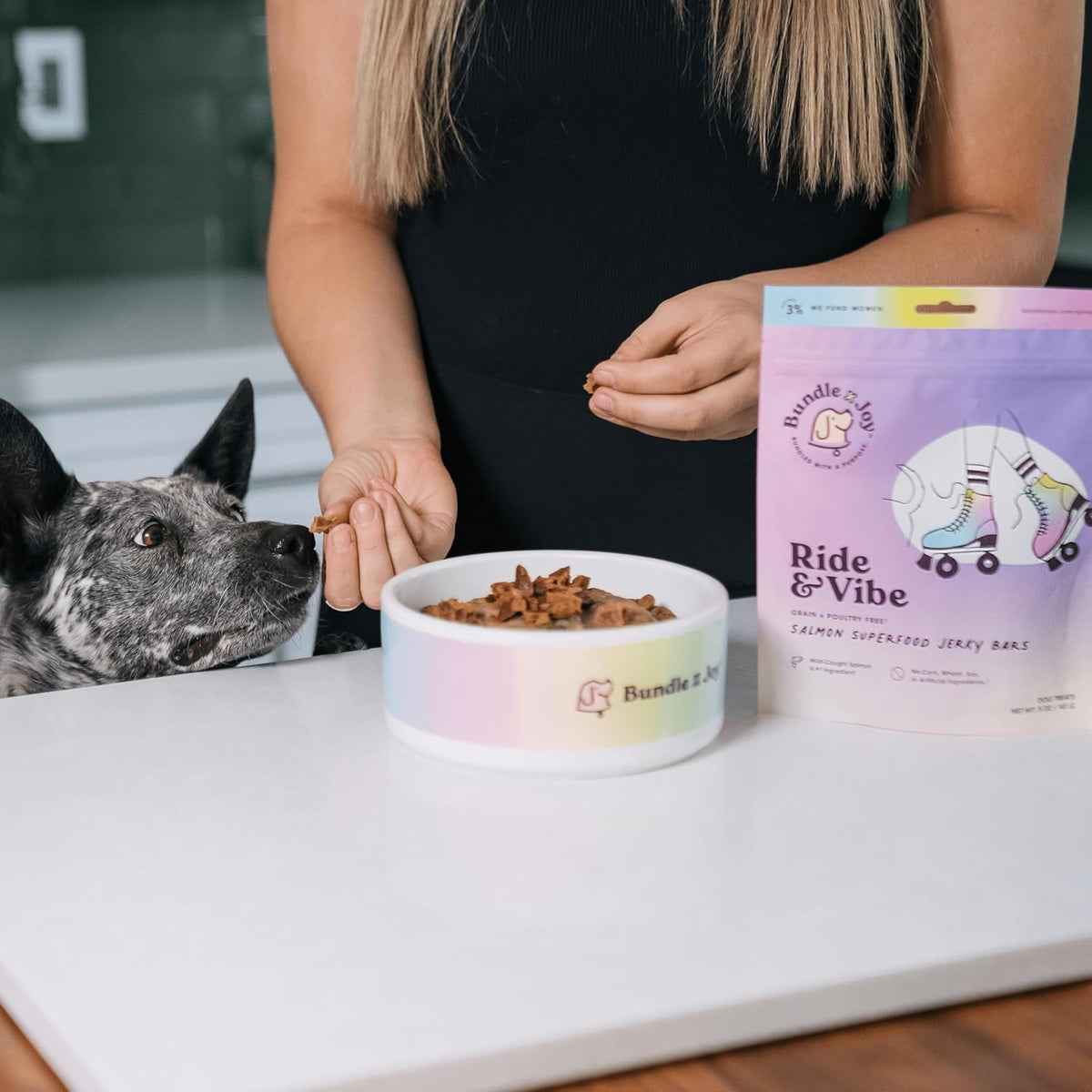 Bundle x Joy Ride & Vibe Dog Treats, Wild Caught Salmon Jerky, Snack Bars, Puppy Training Treats