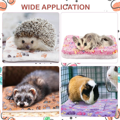 4 Pack Ultra Soft Dog Cat Bed Mat with Cute Prints Reversible Fleece Dog Crate Kennel Pad Cozy