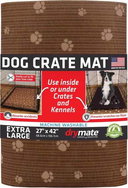 Drymate Dog Crate Mat Liner, Absorbs Urine, Waterproof, Non-Slip, Washable Puppy Pee Pad for Kennel