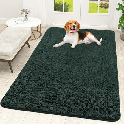 OLANLY Dog Door Mat for Muddy Paws 59x35, Absorbs Moisture and Dirt, Absorbent Non-Slip Washable
