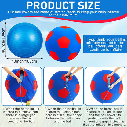 40inch Giant Herding Ball with Ball Cover Anti Burst Please Watch VCR for How to Inflation Horse