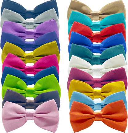 Dog Collar Bowties - 20 PCS Birthday Gift Adjustable Pet Bow Ties for Boys Girls Puppy Cats