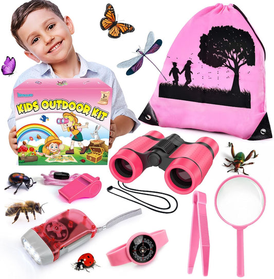 Kids Explorer Kit & Bug Catcher Kit, Camping Gear for Kids, Outdoor Exploration Set with Backpack &