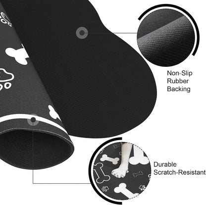 Dog Cat Food Mat,Rapid AbsorbentPet Feeding Mat, Bone Shaped Dog Placemat Water Bowl Mat with