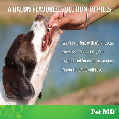 Pet MD Wrap A Pill Bacon Flavor Pill Paste for Dogs - Create a Pocket to Hide Pills and Medication