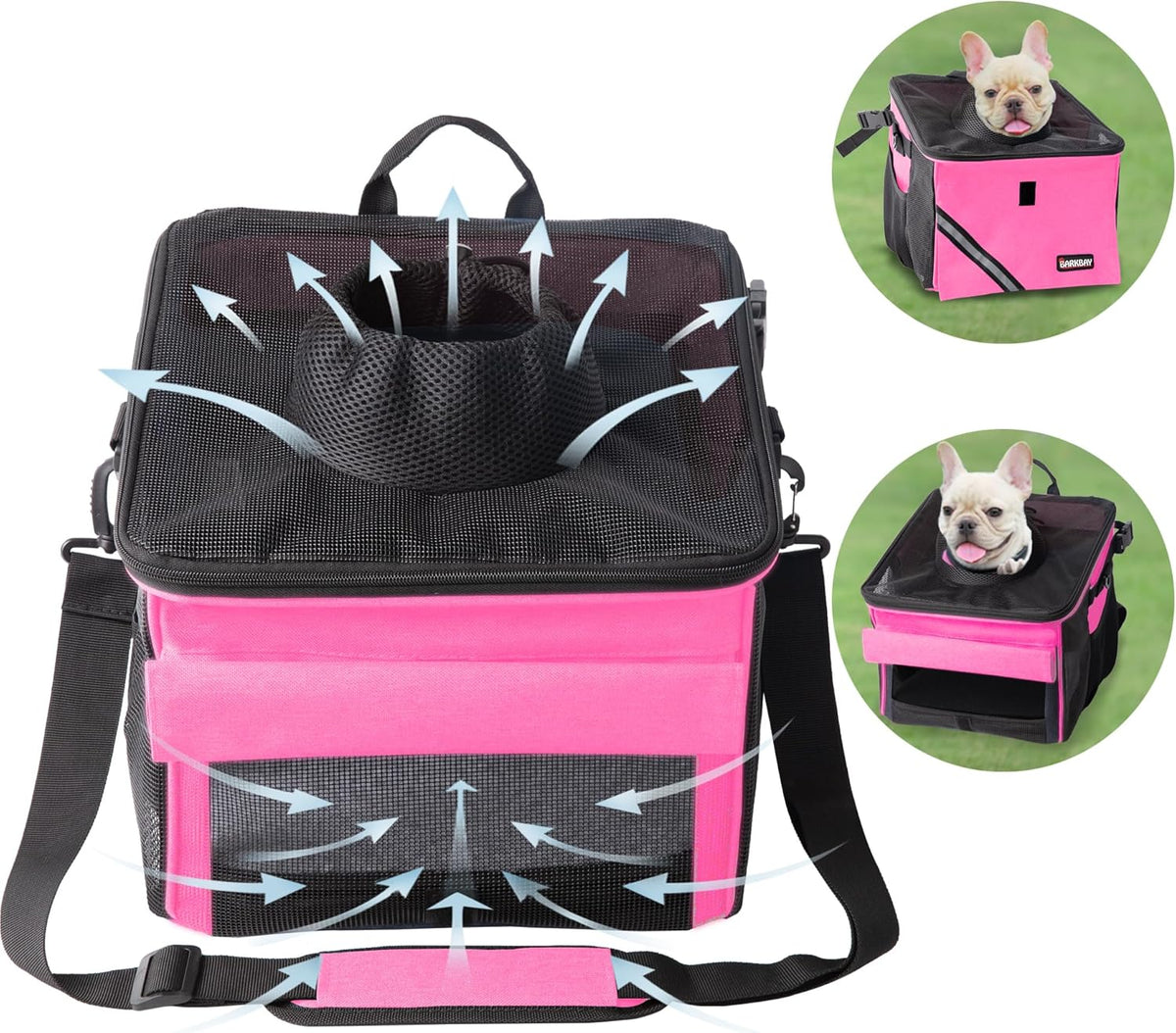 Pet Carrier Bicycle Basket Bag Pet Carrier/Booster Backpack for Dogs and Cats with Big Side