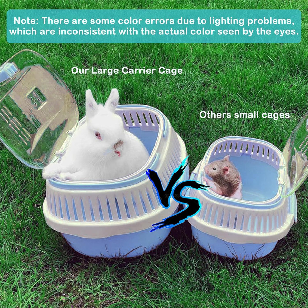 Hamster Carrier Guinea Pig Carrier 13 X 11 X 8 In Portable Hamster Travel Cage with Ventilation
