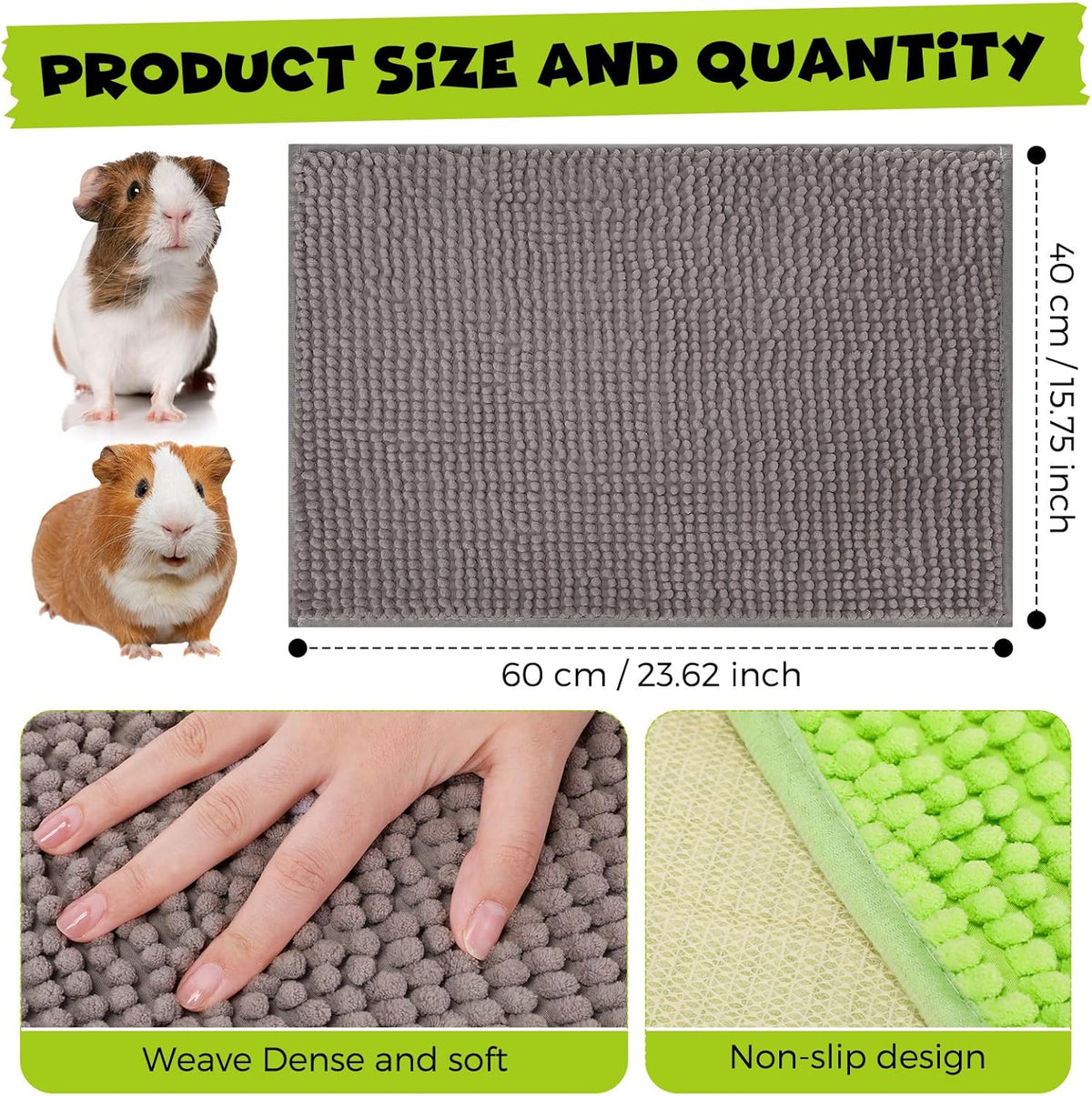 Barydat 8 Pcs Guinea Pig Cage Liner for Guinea Pig Cage Bedding Reusable Rabbit Mat Pad Washable
