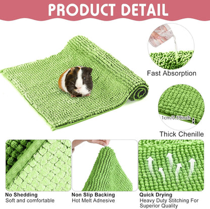 Amylove 4 Pcs Guinea Pig Cage Liner Guinea Pig Bedding Washable Fleece Pee Pads Reusable Small
