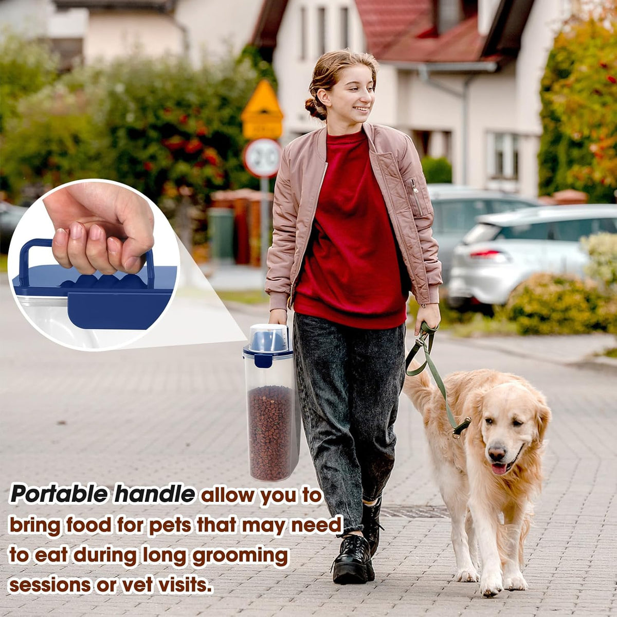 TBMax Large Cat Food Storage Container, Portable Dog Food Container with Upgraded Large Spout and