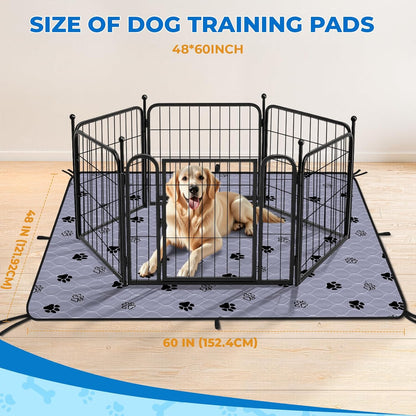 Fostanfly Non-Slip Washable Pee Pads for Dogs, 2 Pack 48''x60'' Extra Large Ultra-Absorbent and