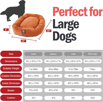Majestic Pet 40 Inch Micro Velvet Calming Dog Bed Washable 40x29x9 (inch) – Cozy Soft Round Donut