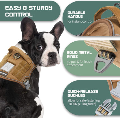 BUMBIN Tactical Dog Harness for Medium Dogs No Pull, Famous TIK Tok No Pull Dog Harness, Fit Smart