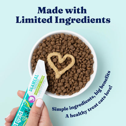 Solid Gold Lickable Cat Treats - Limited Ingredient SeaMeal Squeezable Healthy Cat Treats Variety