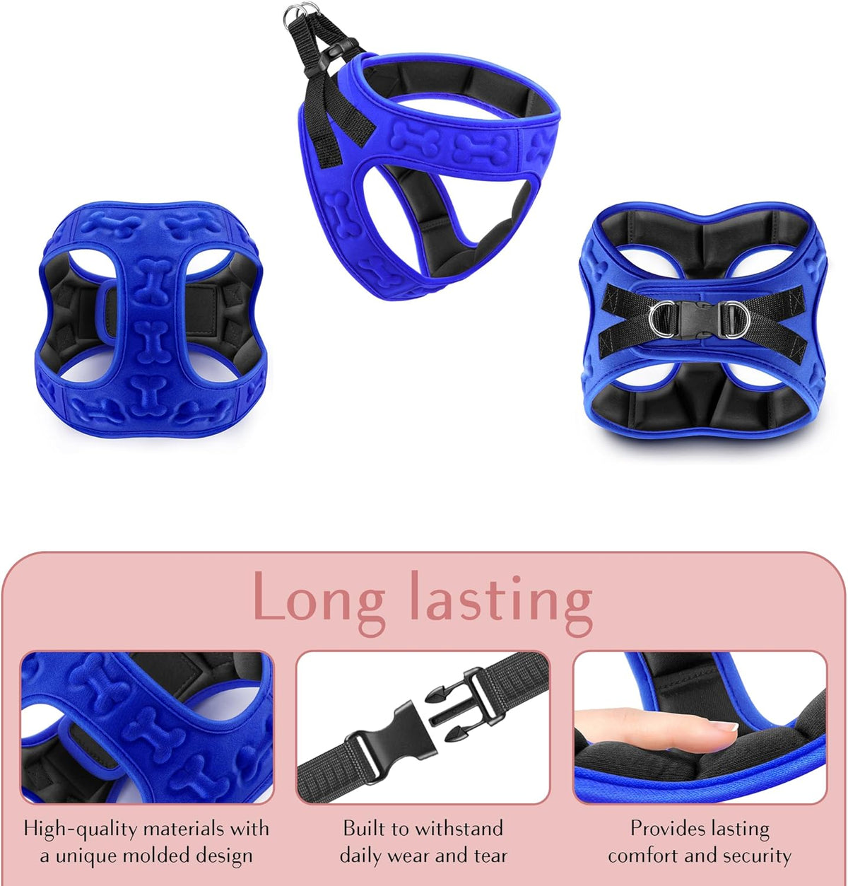 Comfort Fit Dog Harness Soft Padded No Pull Harness with Adjustable Buckles for Small Medium Large