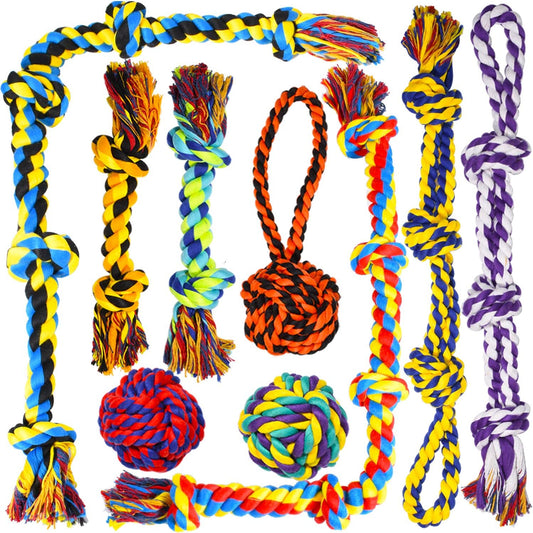 Large Tough Chew Toys for Aggressive Chewers Large Breed,Heavy Duty Dental Rope Toys Kit for Medium