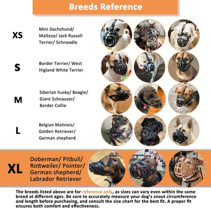 BARKLESS Dog Muzzle, Basket Muzzle for Biting, Chewing and Scavenging, Humane Cage Mouth Cover