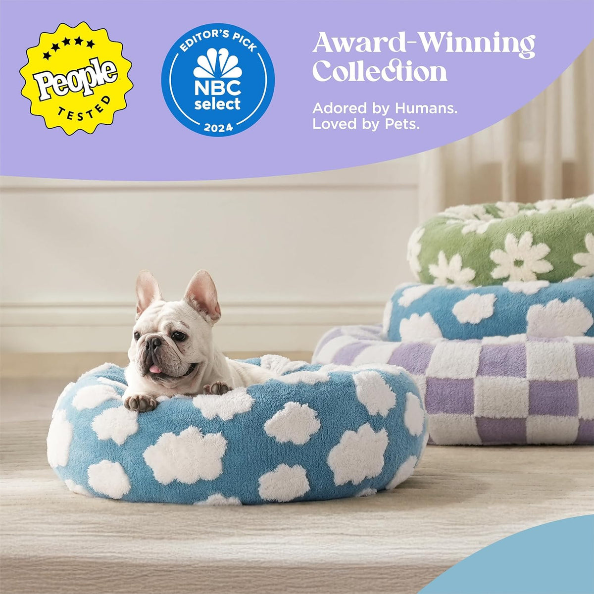 LE SURE Donut Small Dog Bed - Round Cat Beds for Indoor Cats Calming Pet Beds, Cute Modern Beds