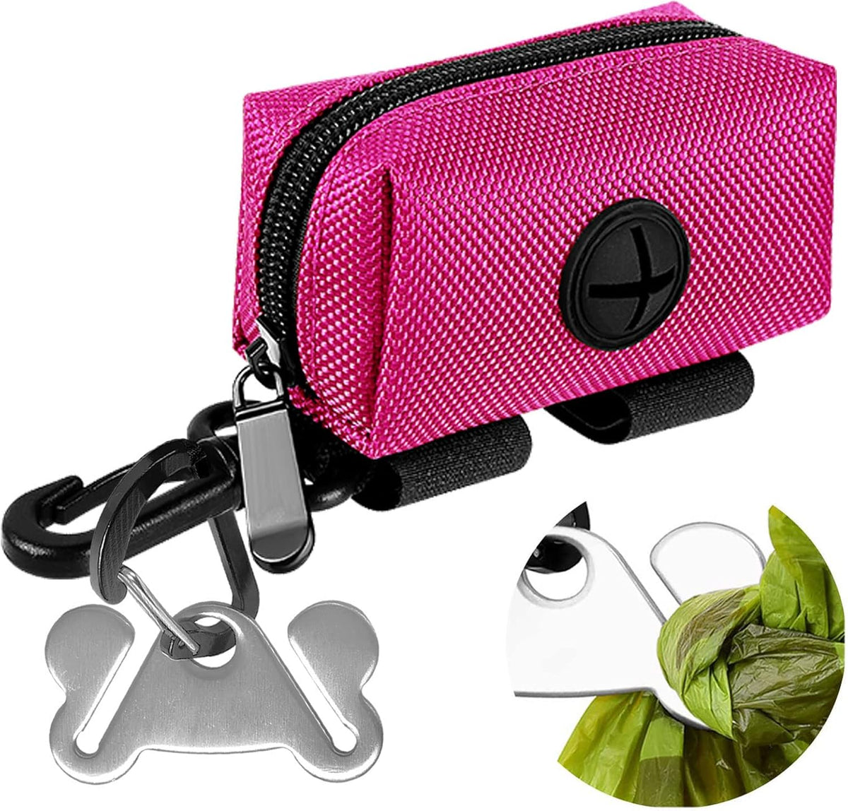 Dog Waste Bag Dispenser Pet Poop Bags Holder for Doggie Waste Bags Dispensers Soft Fabric Zipper