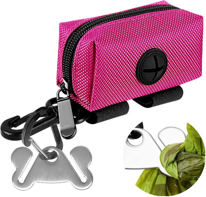 Dog Waste Bag Dispenser Pet Poop Bags Holder for Doggie Waste Bags Dispensers Soft Fabric Zipper