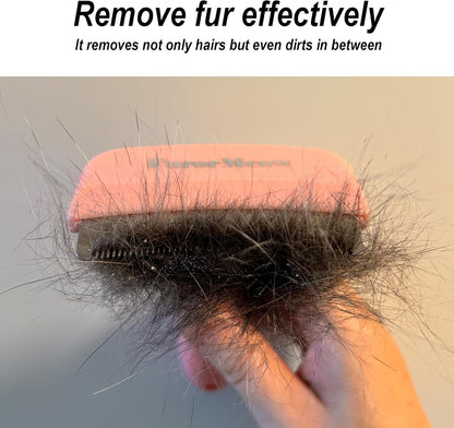 Pet Deshedding Tool with Curve Blade, Cat Grooming Brush, Tight V-shaped Teeth Shedding Comb for