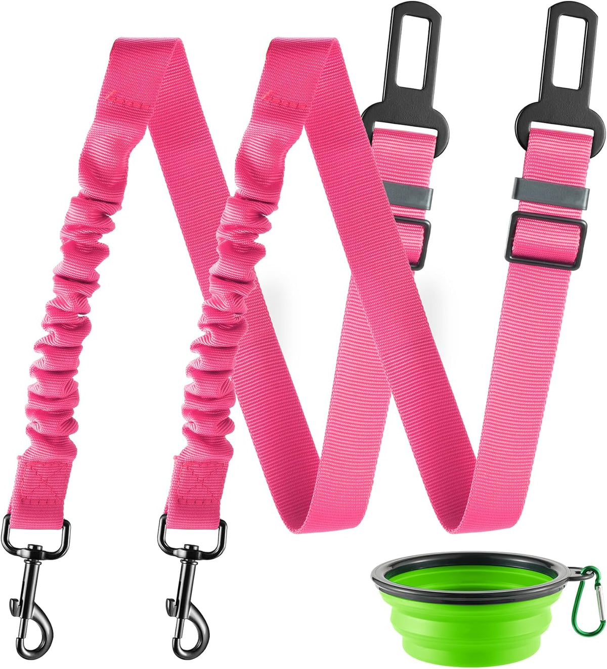 LivTee Dog Seat Belt for Car, Retractable Pet Safety Harness, Adjustable Nylon Dog Seatbelt Leash