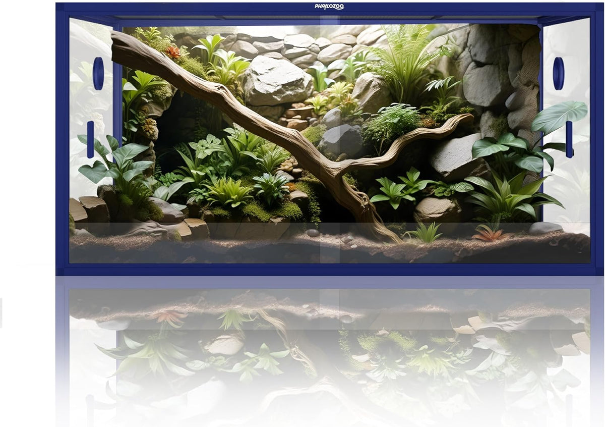 120 Gallon Bearded Dragon Tank,48" x 24" x 24" Reptile Tank with Sliding Door Top Screen