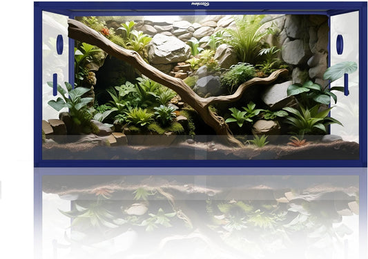 120 Gallon Bearded Dragon Tank,48" x 24" x 24" Reptile Tank with Sliding Door Top Screen