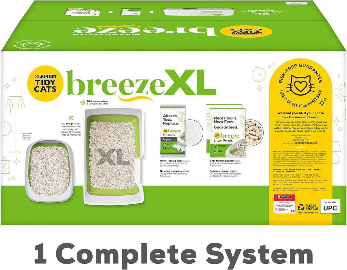 Purina Tidy Cats Non Clumping Litter System, Breeze XL All-in-One Odor Control & Easy Clean Multi