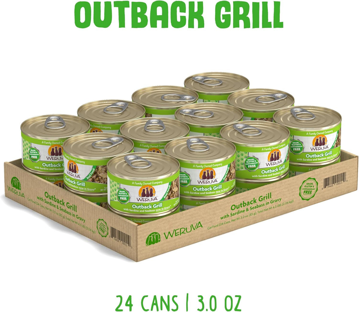 Weruva Classic Cat Food, Outback Grill with Sardine & Seabass in Gravy, 3oz Can (Pack of 24)