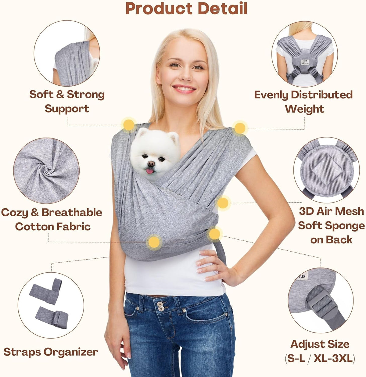 Dog Carriers for Small Dogs, Front Facing Small Dog Carrier, Hands Free Pet Carrier, Size