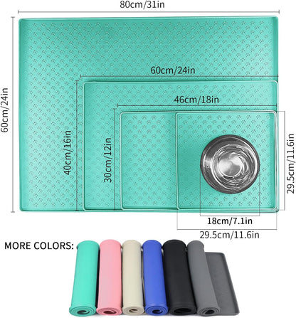 Ptlom Pet Placemat for Dog and Cat, Mat for Prevent Food and Water Overflow, Suitable for Small