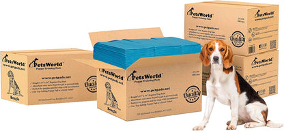 PETSWORLD Puppy Pads, 23x36 Inch, 1200 Count - Puppy Pee Pads for Dogs, Tear Resistant, Economy