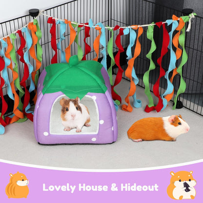 BWOGUE Guinea Pig House Bed Cozy Hamster Cave Large Hideout for Dwarf Rabbits Hedgehog Bearded