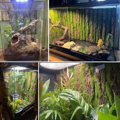 kathson Reptile Terrarium Cork Background,Bearded Dragon Tank Backdrop Wall Decor with Artificial