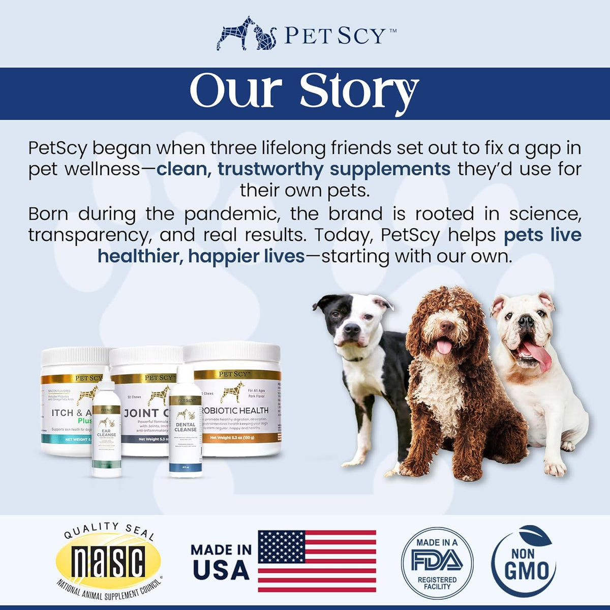 Petscy - Dental Cleanse, All-Natural Cat & Dog Tartar Remover for Teeth, Cat & Dog Water Additive