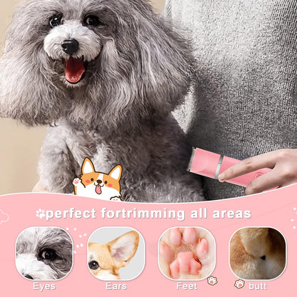 Dog Grooming Clippers Kit-Electric Rechargeable Cat Trimmer Tools-Cordless Quiet Pet Nail Paw