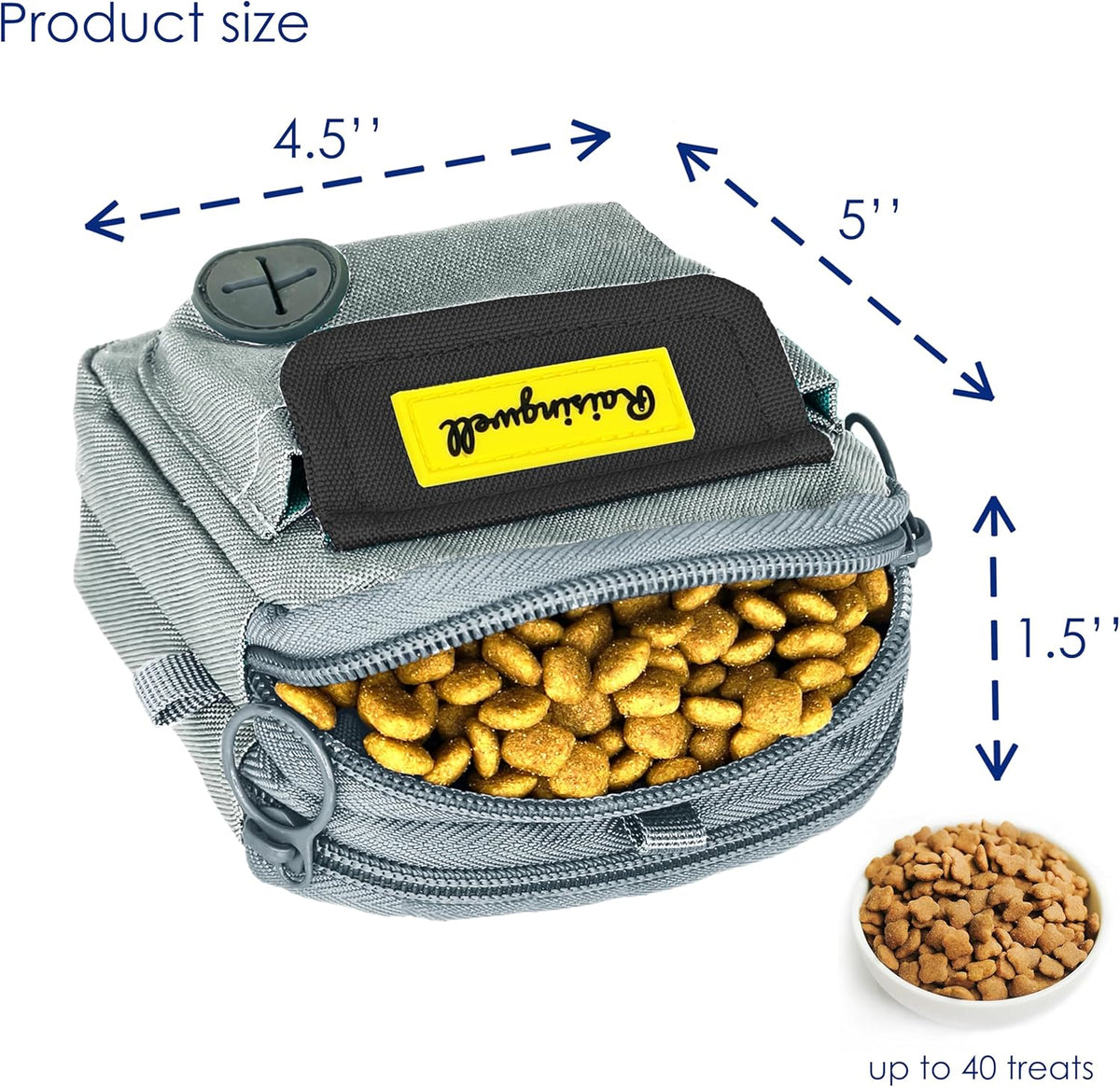 Dog Treat Pouch for Pet Walking and Training with Clicker Poop Bags and Three Bags Design Small