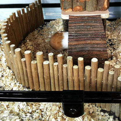 Ejoyous Hamster Wooden Bridge, Wood Ladder Hamster Fence Hideout Cage Bedding Climbing Toys for